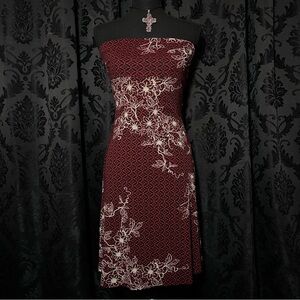 Charlotte Russe Strapless Burgundy Floral Dress